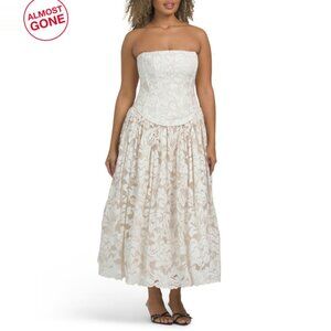 TOCCIN Ivory Melody Corset Midi Dress